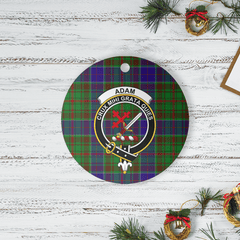 Clan Adam Tartan Crest Round Ceramic Ornament MV36 Adam Tartan Tartan Christmas   