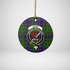 Clan Adam Tartan Crest Round Ceramic Ornament MV36 Adam Tartan Tartan Christmas   