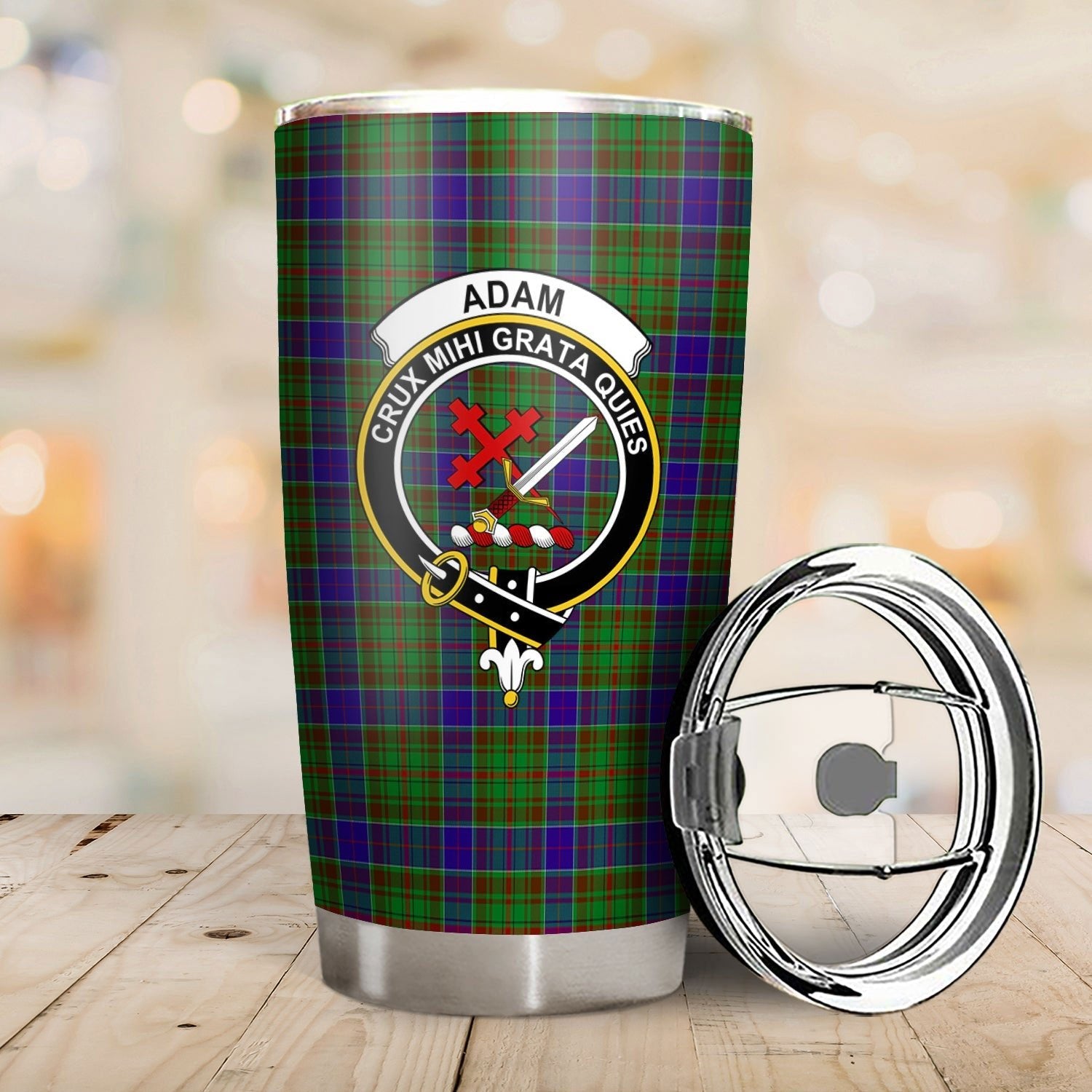 Clan Adam Tartan Crest Tumbler UK60 Clan Adam Tartan Today   