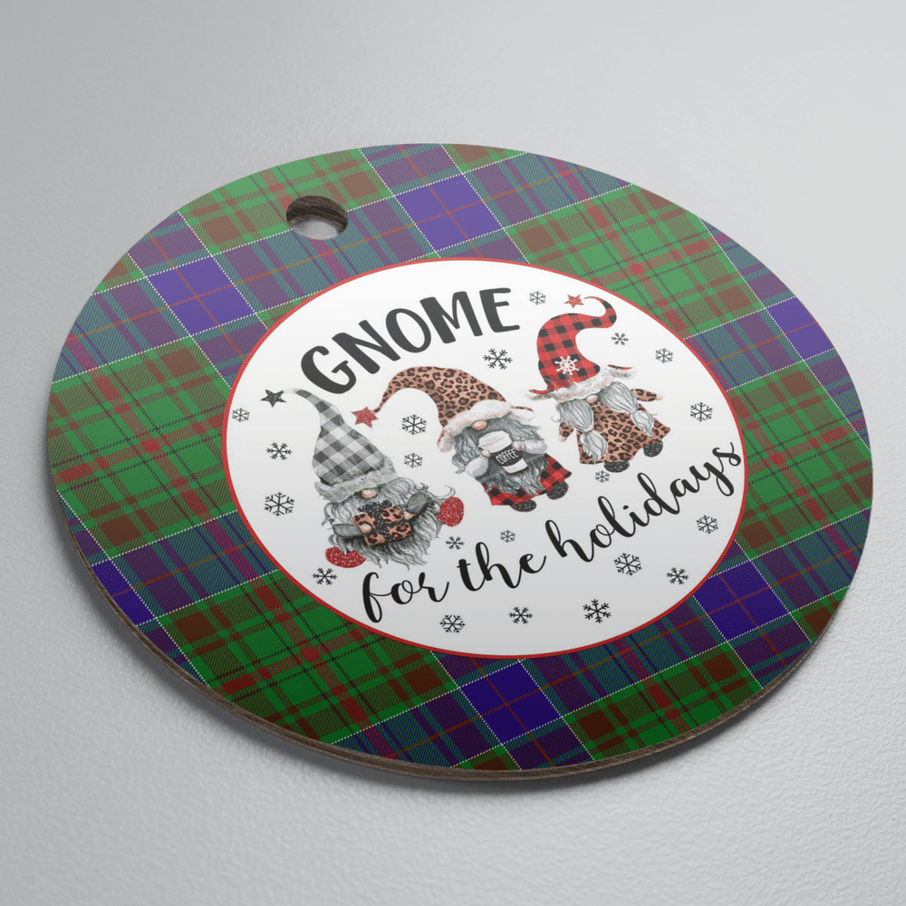 Clan Adam Tartan Gnome Round Ceramic Ornament KI16 Adam Tartan Tartan Christmas   