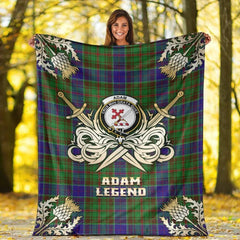 Clan Adam Tartan Gold Courage Symbol Blanket CW23 Clan Adam Tartan Today   