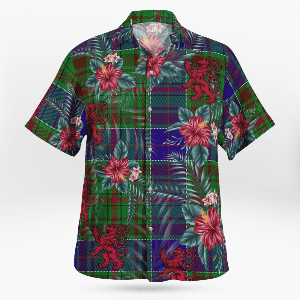 Clan Adam Tartan Scottish Lion Hawaiian Shirt SU90 Adam Tartan Tartan Hawaii Shirt   