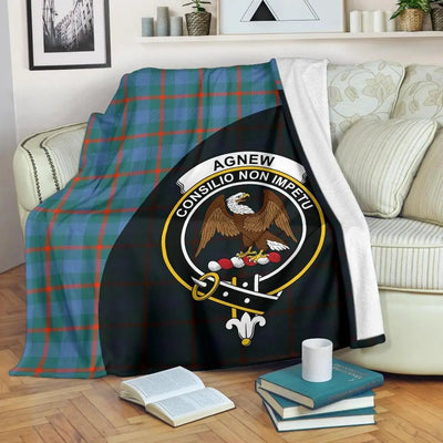 Clan Agnew Ancient Tartan Crest Blanket Wave Style PO30