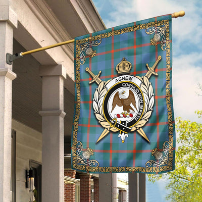 Clan Agnew Ancient Tartan Crest Garden Flag - Celtic Thistle HL37