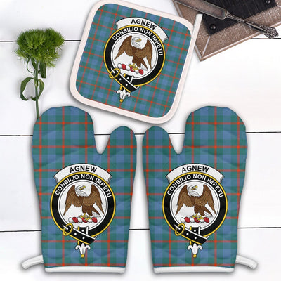 Clan Agnew Ancient Tartan Crest Oven Mitt And Pot Holder (2 Oven Mitts + 1 Pot Holder) EJ40