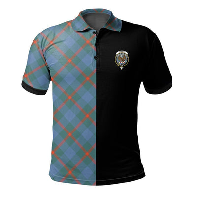 Clan Agnew Ancient Tartan Polo Shirt Half of Me - Cross Style YU59