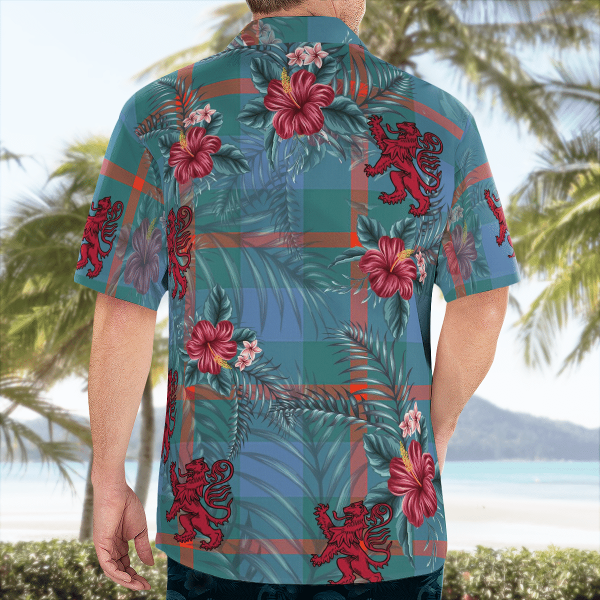 Clan Agnew Ancient Tartan Scottish Lion Hawaiian Shirt AY55 Agnew Ancient Tartan Tartan Hawaii Shirt   