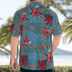Clan Agnew Ancient Tartan Scottish Lion Hawaiian Shirt AY55 Agnew Ancient Tartan Tartan Hawaii Shirt   