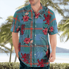Clan Agnew Ancient Tartan Scottish Lion Hawaiian Shirt AY55 Agnew Ancient Tartan Tartan Hawaii Shirt   