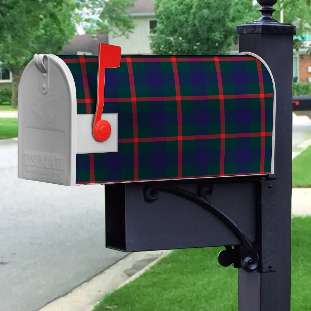 Clan Agnew Modern Tartan Crest Mailbox LK26 Clan Agnew Tartan Today   