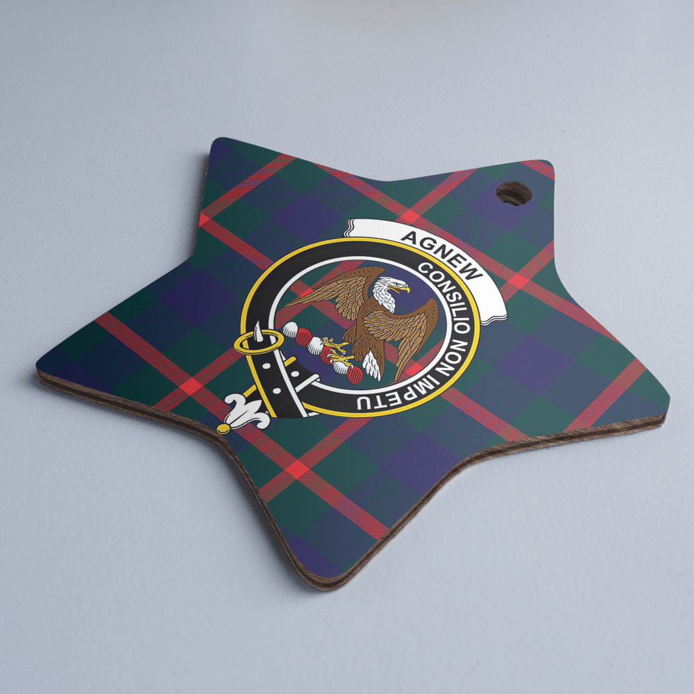 Clan Agnew Modern Tartan Crest Star Ceramic Ornament NK61 Agnew Modern Tartan Tartan Christmas   