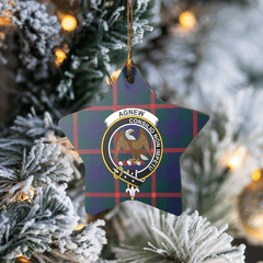 Clan Agnew Modern Tartan Crest Star Ceramic Ornament NK61 Agnew Modern Tartan Tartan Christmas   