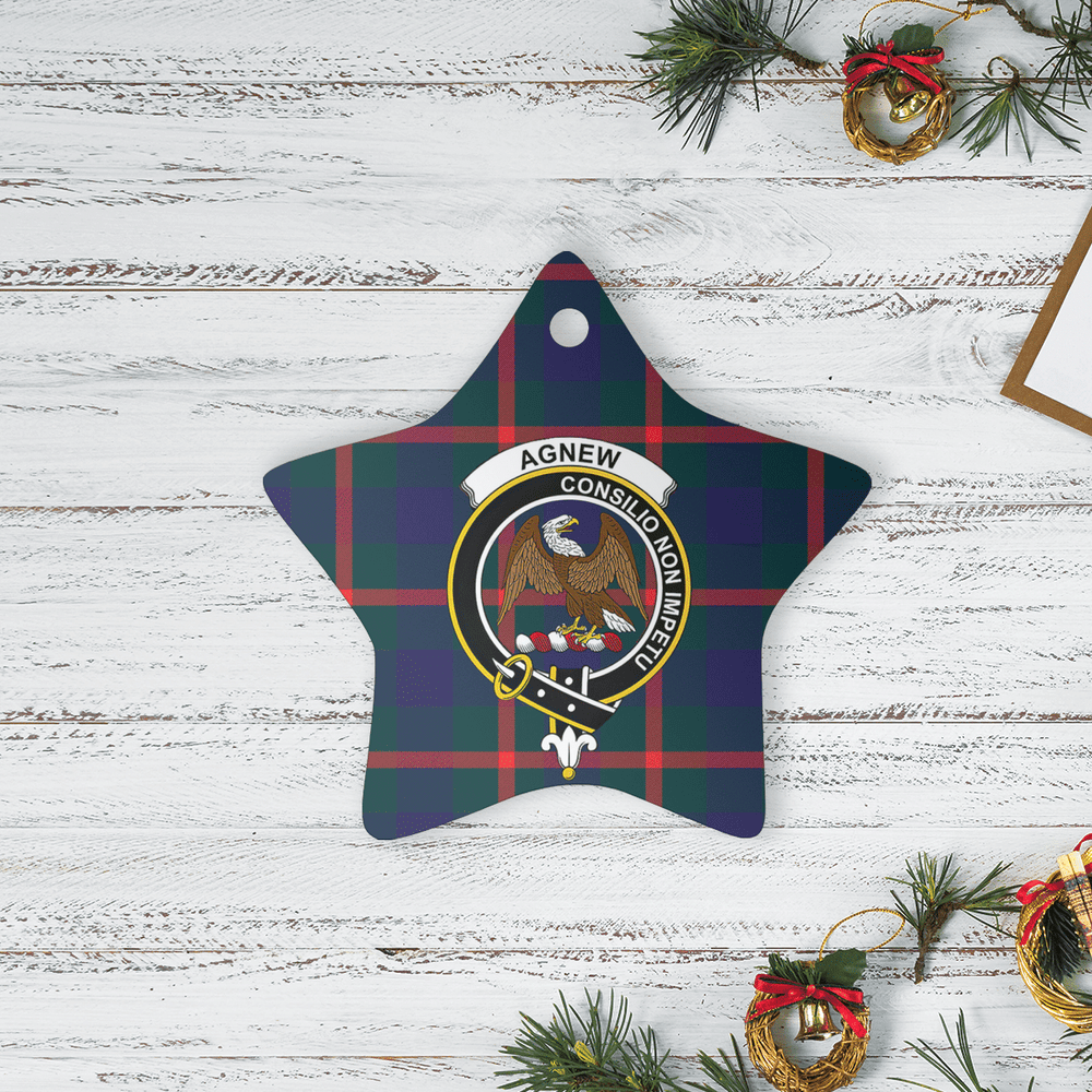 Clan Agnew Modern Tartan Crest Star Ceramic Ornament NK61 Agnew Modern Tartan Tartan Christmas   