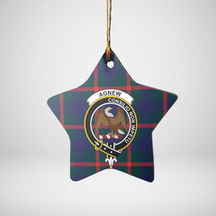 Clan Agnew Modern Tartan Crest Star Ceramic Ornament NK61 Agnew Modern Tartan Tartan Christmas   