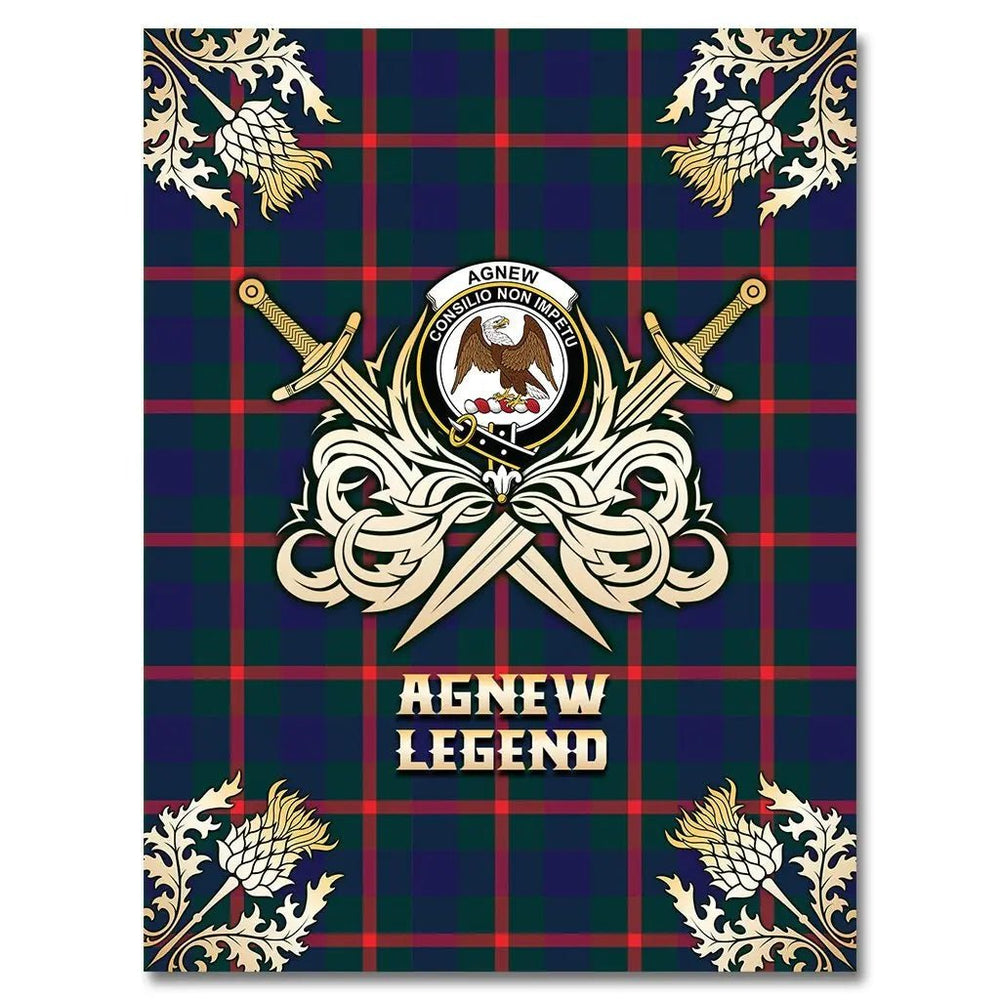 Clan Agnew Modern Tartan Gold Courage Symbol Blanket BN86 Clan Agnew Tartan Today   