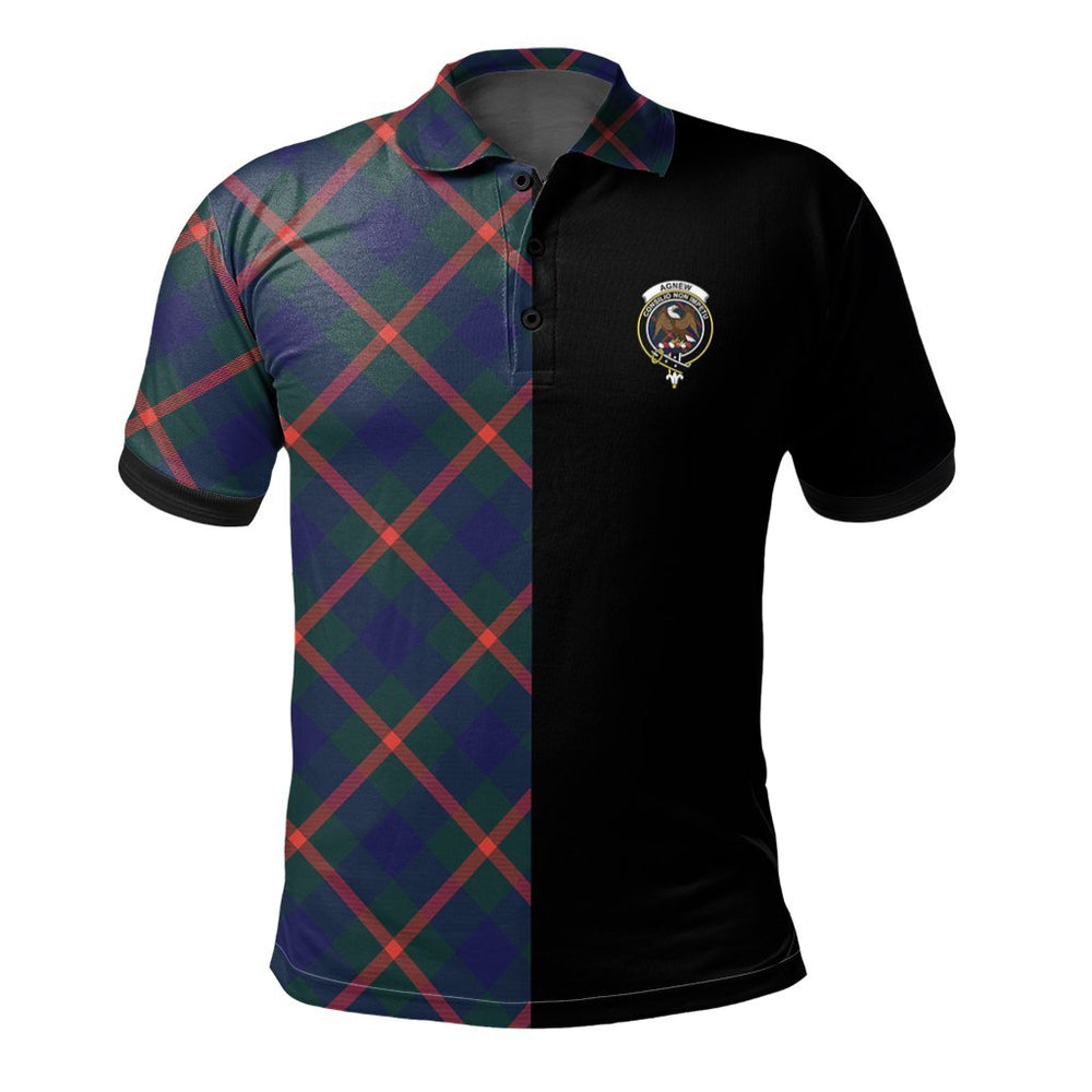 Clan Agnew Modern Tartan Polo Shirt Half of Me - Cross Style HH86 Agnew Modern Tartan Tartan Polo   