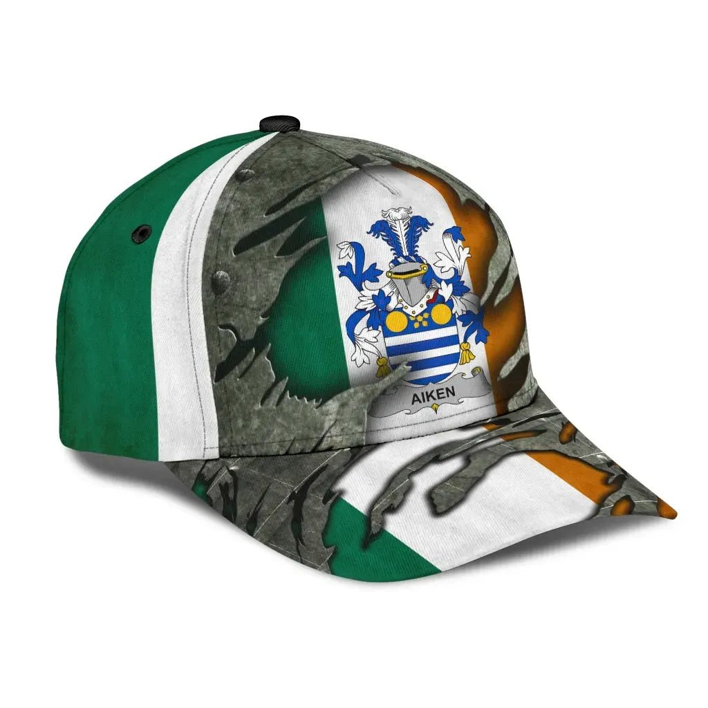 Clan Aiken Coat Of Arms - Irish Family Crest Classic Cap GB40 Aiken Coat Of Arms Irish Cap   