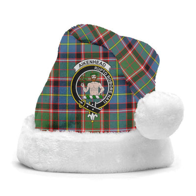 Clan Aikenhead Tartan Crest Christmas Santa Hat