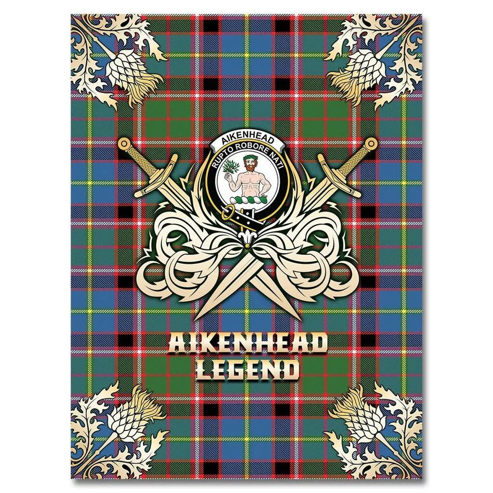 Clan Aikenhead Tartan Gold Courage Symbol Blanket AD21 Clan Aikenhead Tartan Today   