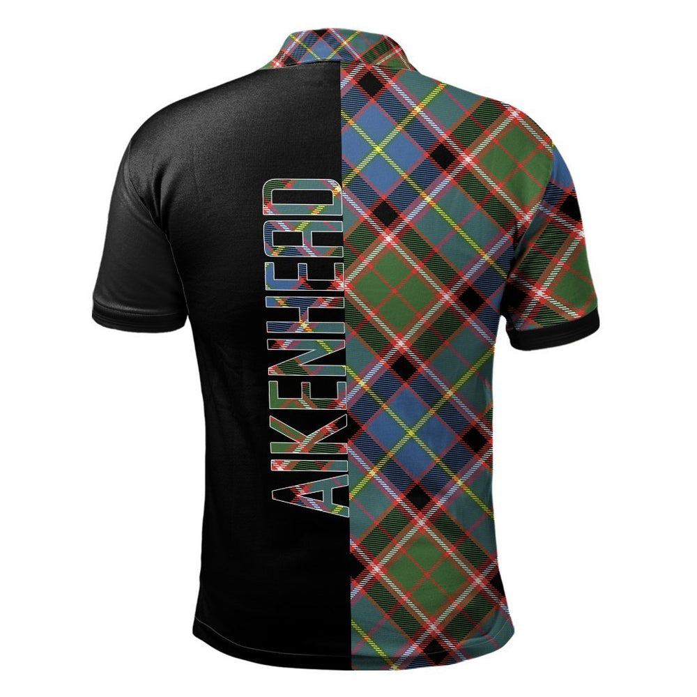 Clan Aikenhead Tartan Polo Shirt Half of Me - Cross Style OK58 Aikenhead Tartan Tartan Polo   