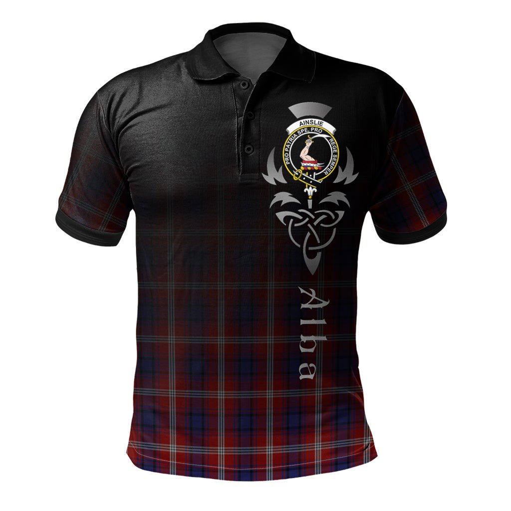 Clan Ainslie 01 Tartan Polo Shirt - Alba Celtic Style CH76 Ainslie 01 Tartan Tartan Polo   