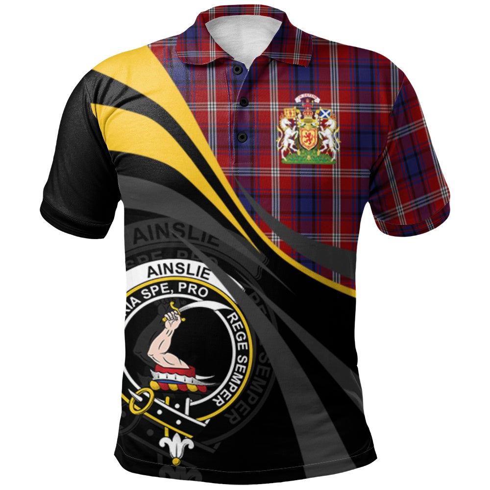 Clan Ainslie 01 Tartan Polo Shirt - Royal Coat Of Arms Style QK29 Ainslie 01 Tartan Tartan Polo   