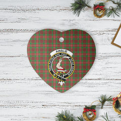 Clan Ainslie 2 Tartan Crest Heart Ceramic Ornament VL86 Ainslie 2 Tartan Tartan Christmas   