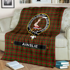 Clan Ainslie Family Tartan Crest Blanket 3 Sizes ZL25 Clan Ainslie Tartan Today   
