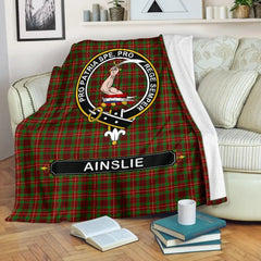 Clan Ainslie Family Tartan Crest Blanket 3 Sizes ZL25 Clan Ainslie Tartan Today   