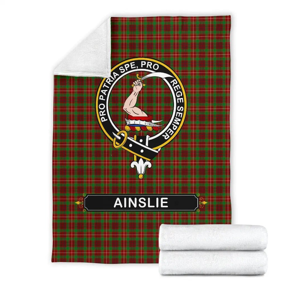 Clan Ainslie Family Tartan Crest Blanket 3 Sizes ZL25 Clan Ainslie Tartan Today   