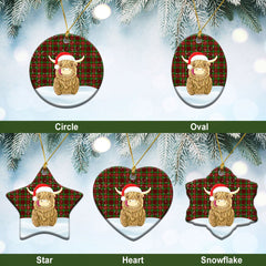 Clan Ainslie Tartan Christmas Ceramic Ornament Highland Cows Style AX86 Ainslie Tartan Tartan Ornament   