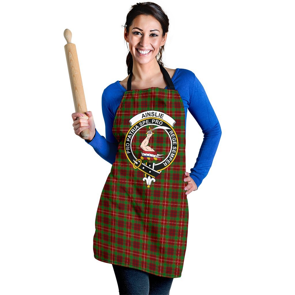 Clan Ainslie Tartan Crest Apron JM57 Clan Ainslie Tartan Today   