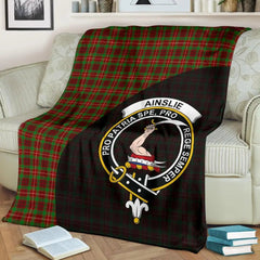Clan Ainslie Tartan Crest Blanket 3 Sizes BD80 Clan Ainslie Tartan Today   