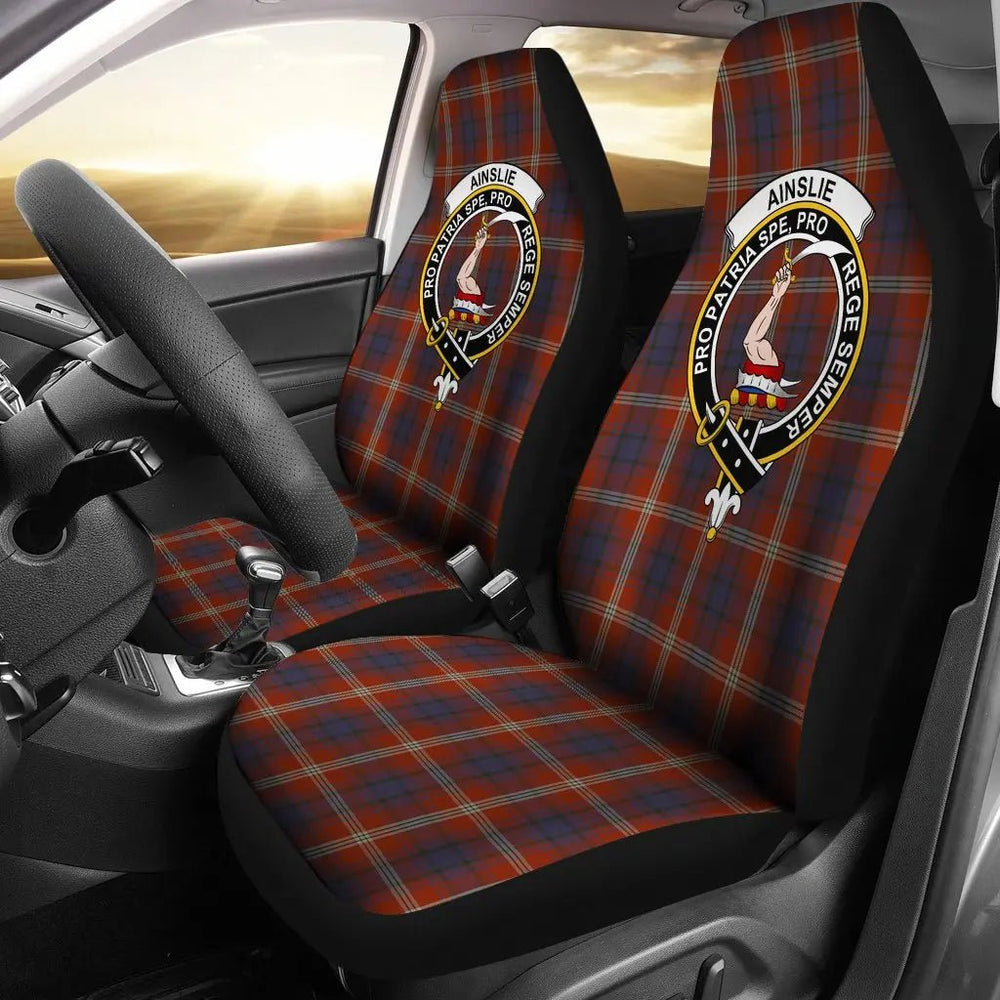 Clan Ainslie Tartan Crest Car Seat Cover OW32 Clan Ainslie Tartan Today   