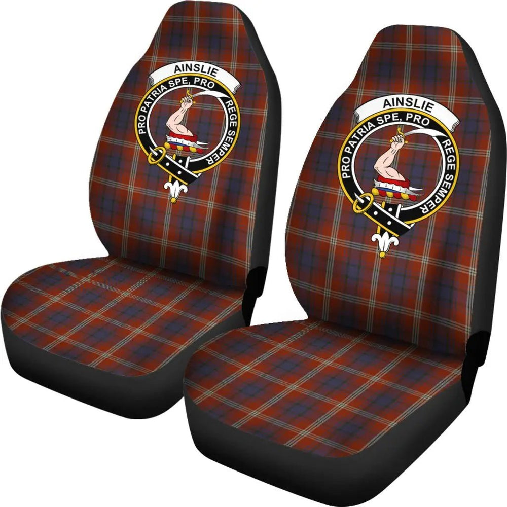 Clan Ainslie Tartan Crest Car Seat Cover OW32 Clan Ainslie Tartan Today   