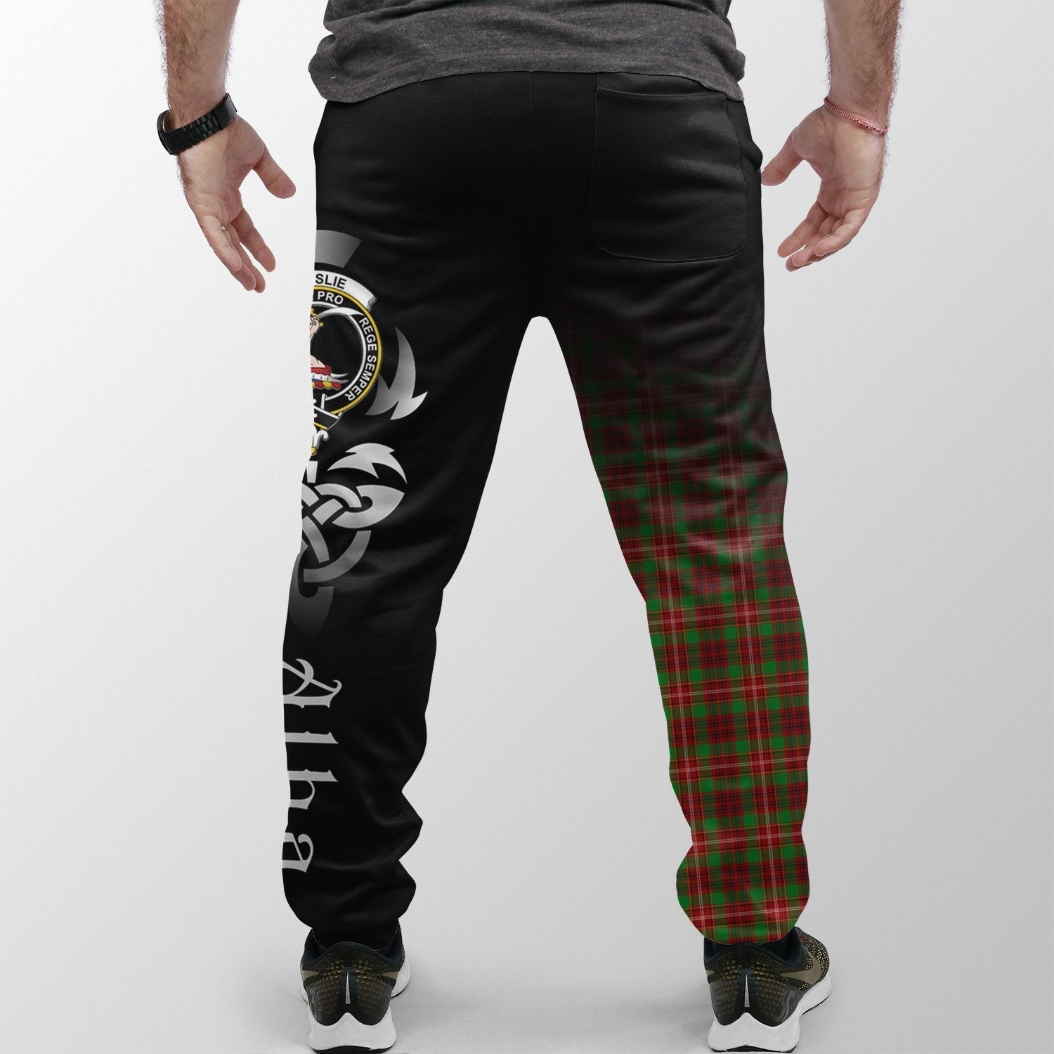Clan Ainslie Tartan Crest Jogger Sweatpants  Alba Celtic Style II88 Clan Ainslie Tartan Today   