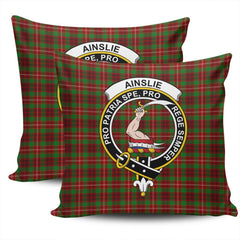 Clan Ainslie Tartan Crest Pillow Cover LL76 Clan Ainslie Tartan Today   