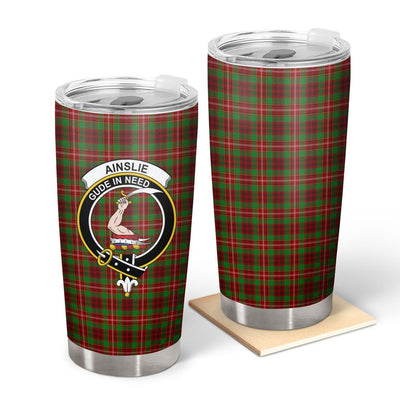 Clan Ainslie Tartan Crest Tumbler