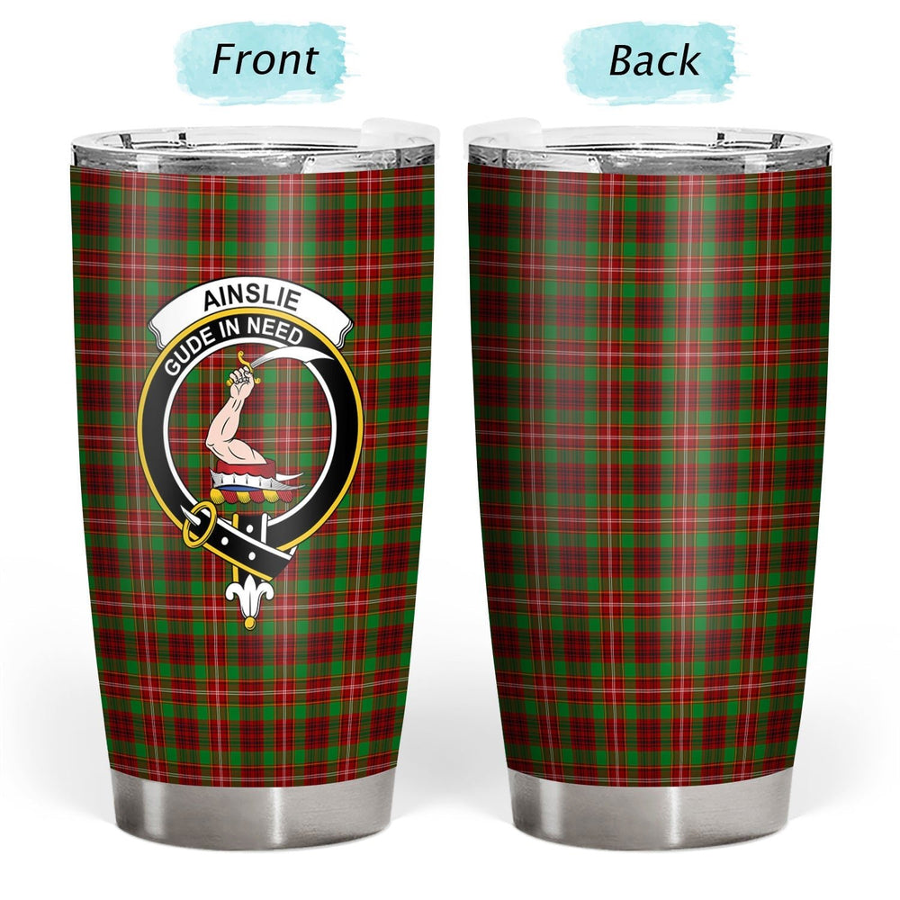 Clan Ainslie Tartan Crest Tumbler BI16 Clan Ainslie Tartan Today   