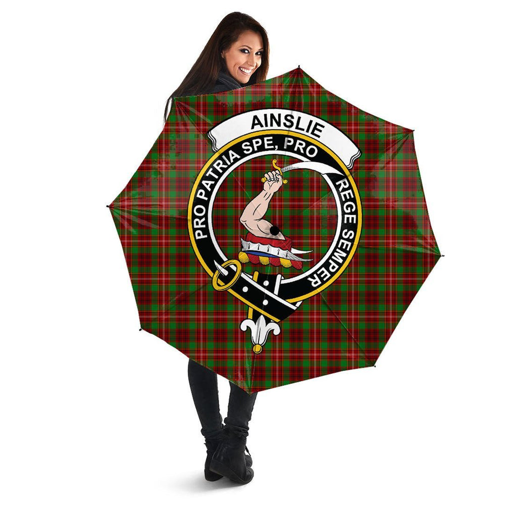 Clan Ainslie Tartan Crest Umbrella SA37 Clan Ainslie Tartan Today   