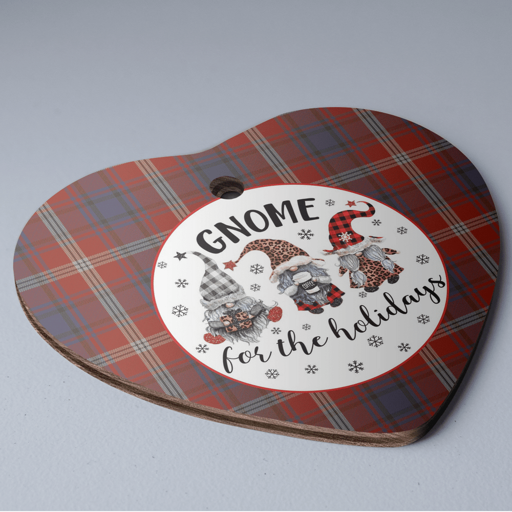 Clan Ainslie Tartan Gnome Heart Ceramic Ornament UG20 Ainslie Tartan Gnome Tartan Christmas   