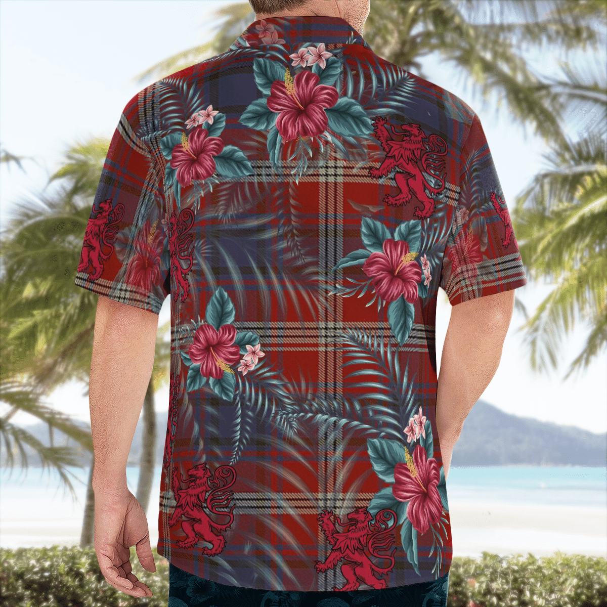 Clan Ainslie Tartan Scottish Lion Hawaiian Shirt IL11 Ainslie Tartan Tartan Hawaii Shirt   