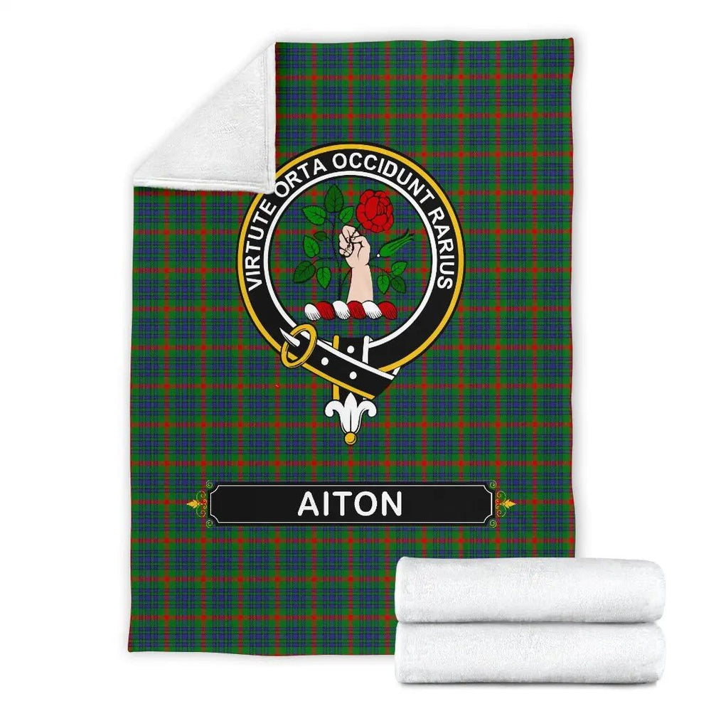 Clan Aiton Family Tartan Crest Blanket 3 Sizes ZP47 Clan Aiton Tartan Today   