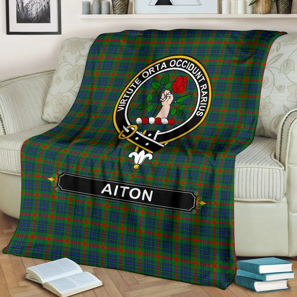 Clan Aiton Family Tartan Crest Blanket 3 Sizes ZP47 Clan Aiton Tartan Today   