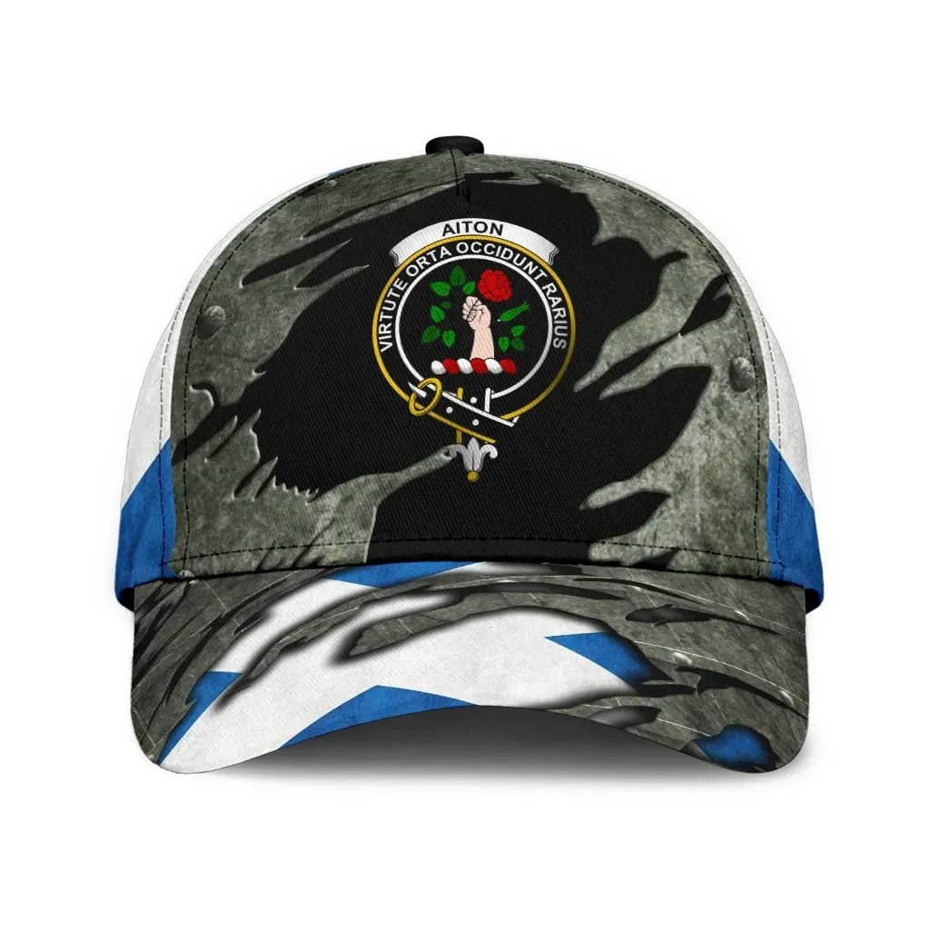 Clan Aiton Tartan Crest Classic Cap JL78 Aiton Tartan Tartan Cap   