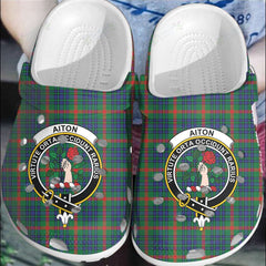Clan Aiton Tartan Crest Clogs Classic JA35 Aiton Tartan Tartan Today   