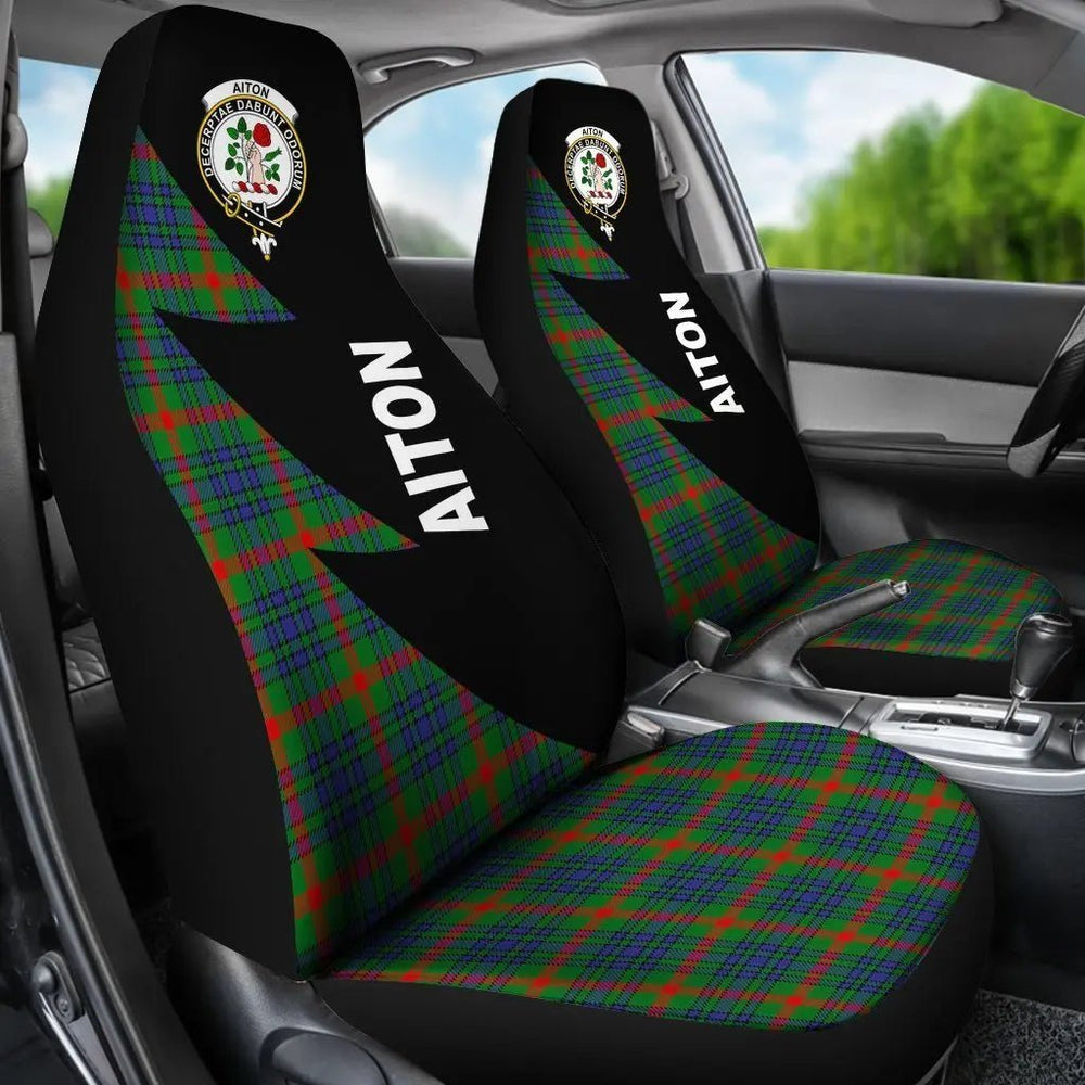 Clan Aiton Tartan Crest Flash Style Car Seat Cover GR32 Clan Aiton Tartan Today   