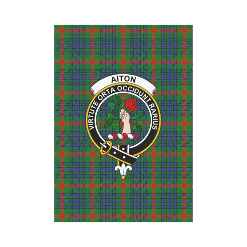Clan Aiton Tartan Crest Garden Flag