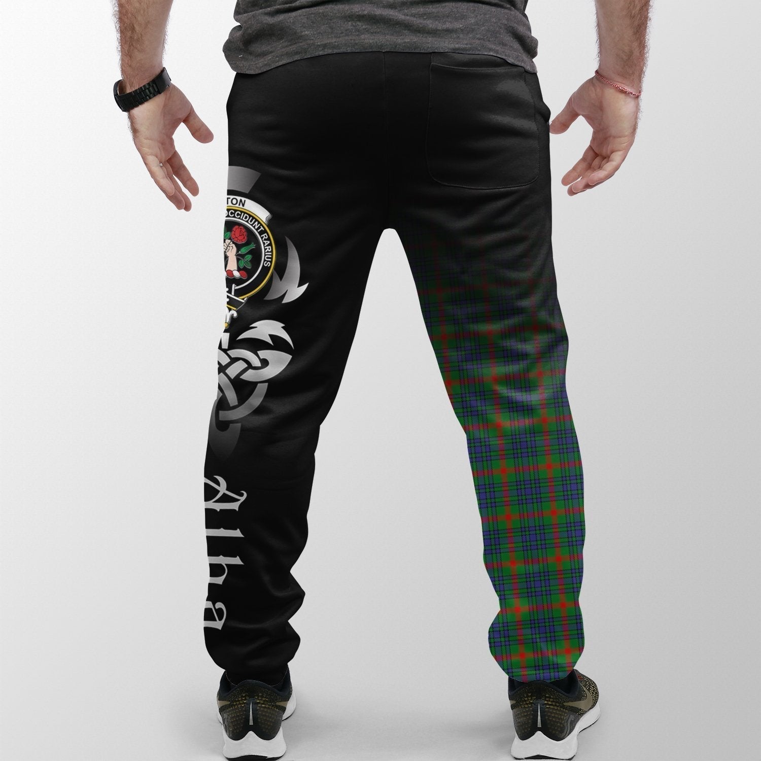 Clan Aiton Tartan Crest Jogger Sweatpants  Alba Celtic Style OA38 Clan Aiton Tartan Today   