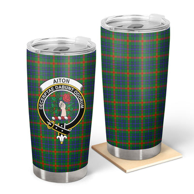 Clan Aiton Tartan Crest Tumbler